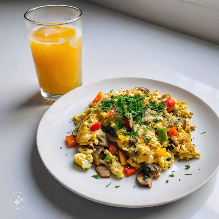 What is a healthy breakfast? - egg and veggie scramble